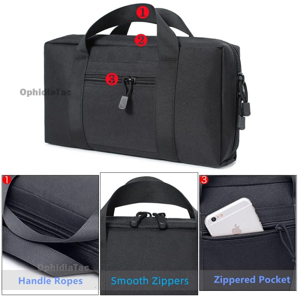 OPHIDIAN  Outdoor Sports Handbag Multifunctional EDC Toolkit Leisure Sports Sundries Storage Bag Pistol Bag - Image 3