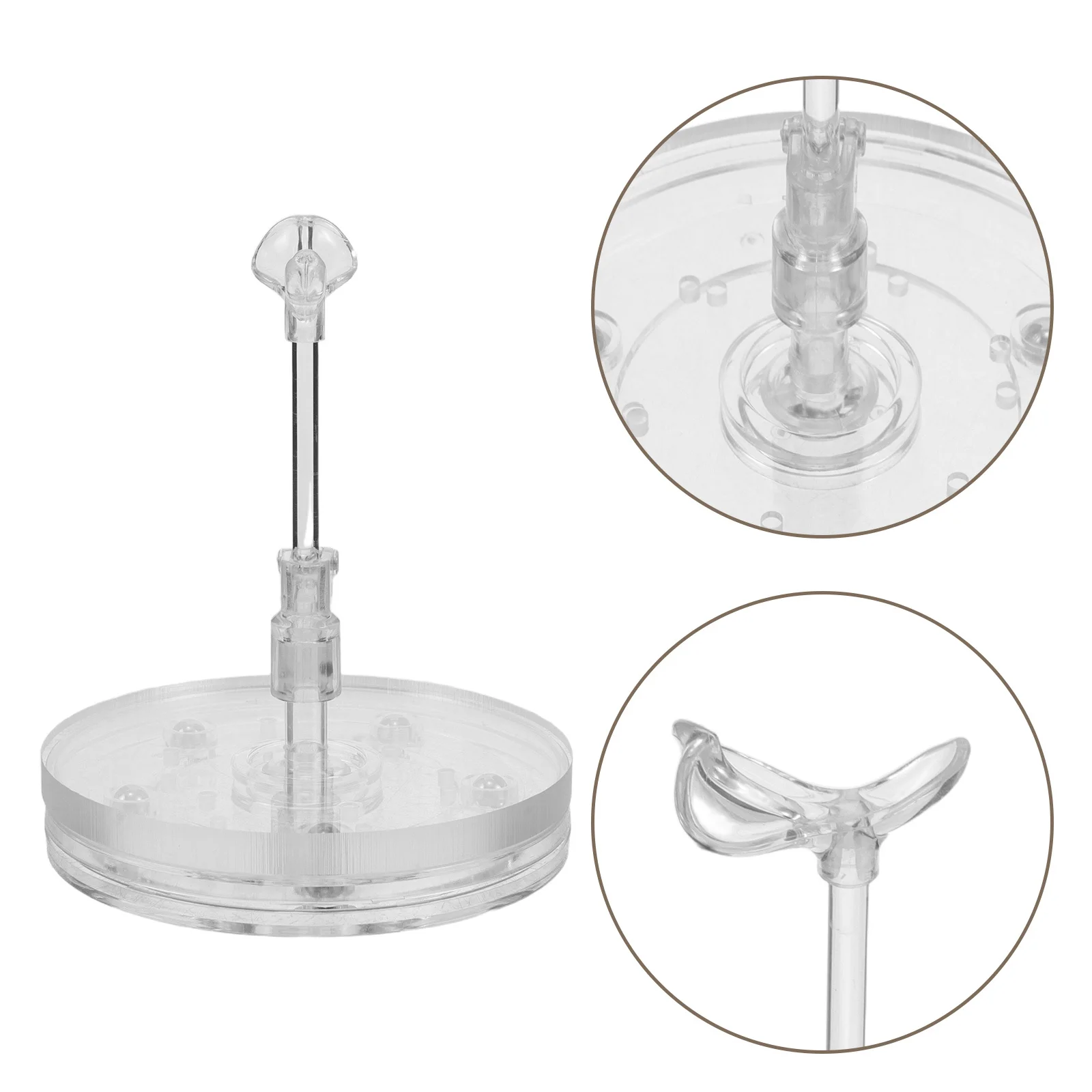 

Acrylic Display Stand Holder Adjustable Clear Mini Figure Rack Rotating Base for Action Figures Home Decor Store Display