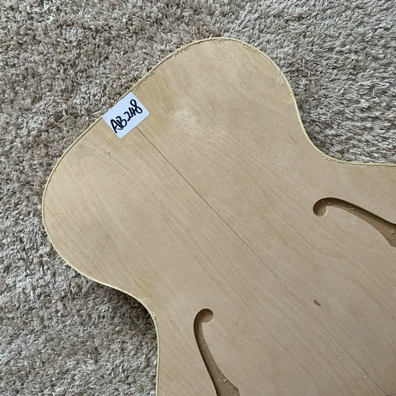 Double F holes Jazz Guitar Body Unfinished Hollow Body Right Hand Maple Wood for DIY &Guitar Replacement  AB248