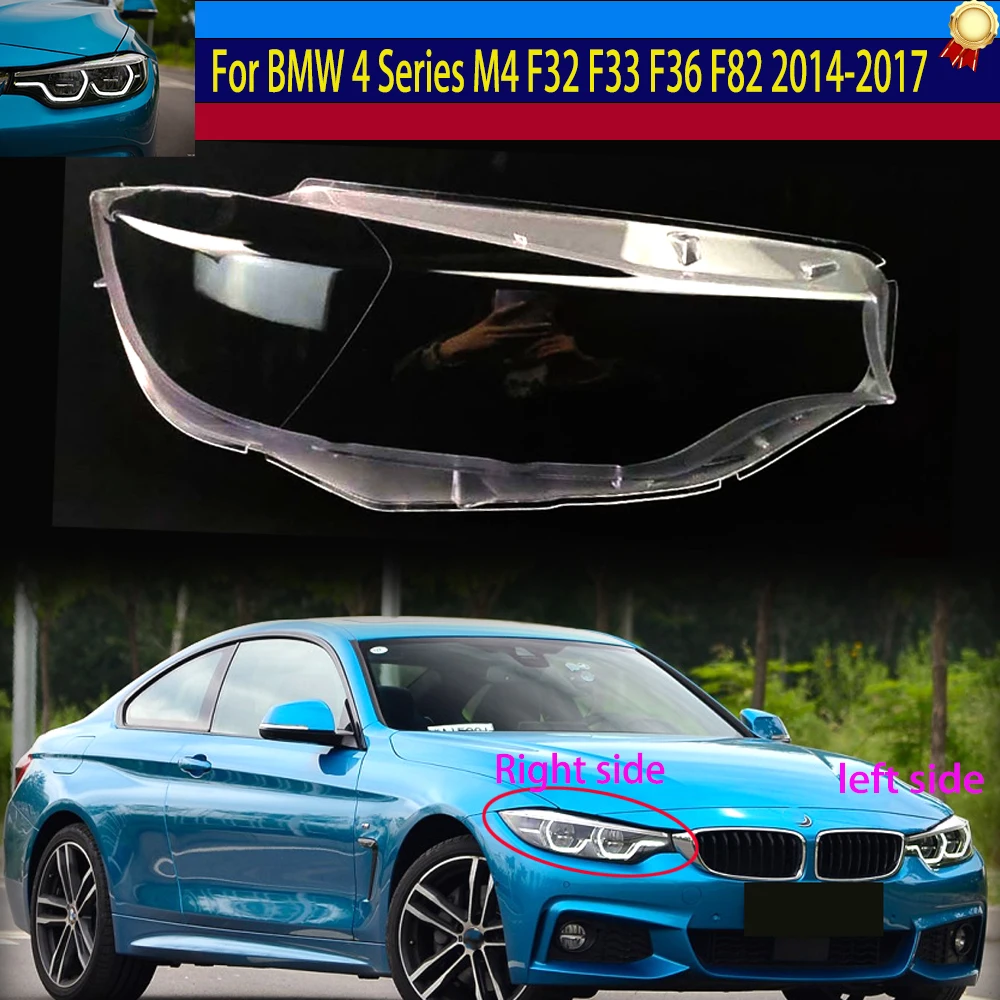 

Fit For BMW 4 Series M4 F32 F33 F82 2014-2017 Car Headlamp Cover Transparent Lampshade Front Headlight Lens Shell Cover