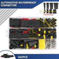 352pcs HID Waterproof Connectors 1/2/3/4 Pin 26 Sets Car Electrical Wire Connector Plug Truck Harness 300V 12A Dropship Set Kit