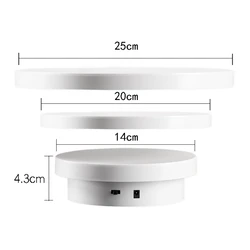 3 in 1 Electric Turntable 360° Rotating Display Stand Photography Turntable USB Charging Jewelry Shoes Display Shooting Props