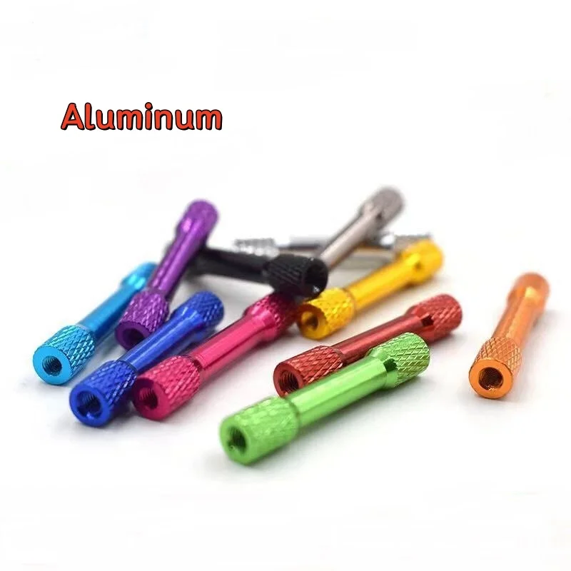 M3x15/20/25/28/30 Double Head Knurled Aluminum Colourful Standoffs Double Round Spacer Standoff Column