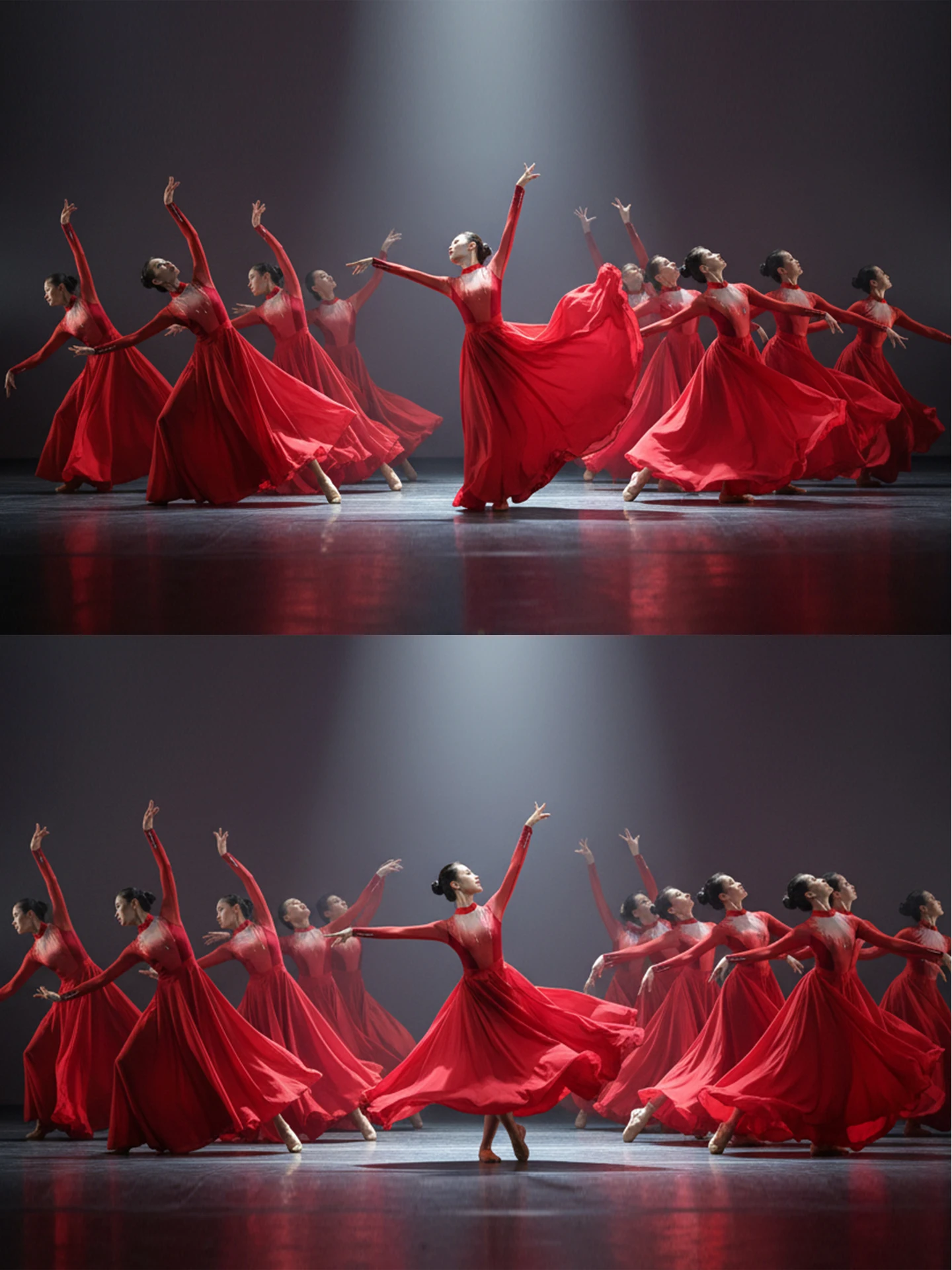 

iny Modern Classical Dance Performance Costume Red Big Skirt Opening Dance Outfit Women's Ethnic Stage Clothing Tewnjerll