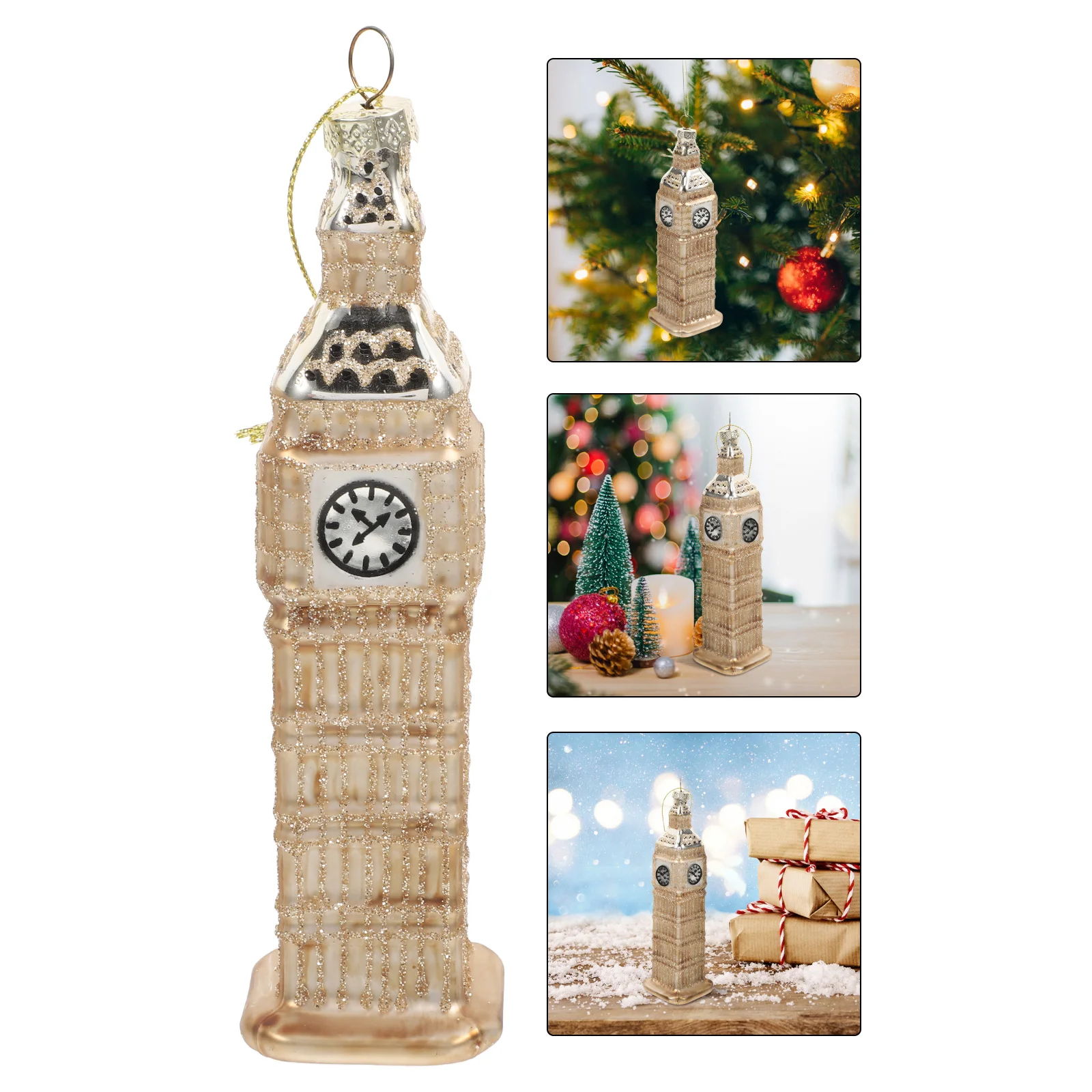 Sculpture Big Ben Ornaments Vintage Decor Decoration Glass Clock Tower Rewind London