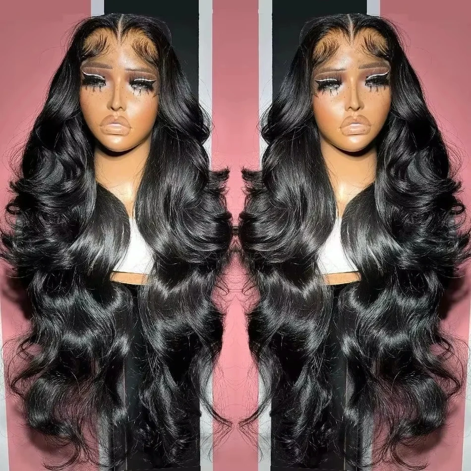 Frente de encaje 180 200 densidad onda del cuerpo Pre desplumado brasileño HD 30 40 pulgadas 13x6 peluca Frontal de encaje 13x4 pelucas sin pegamento de cabello humano