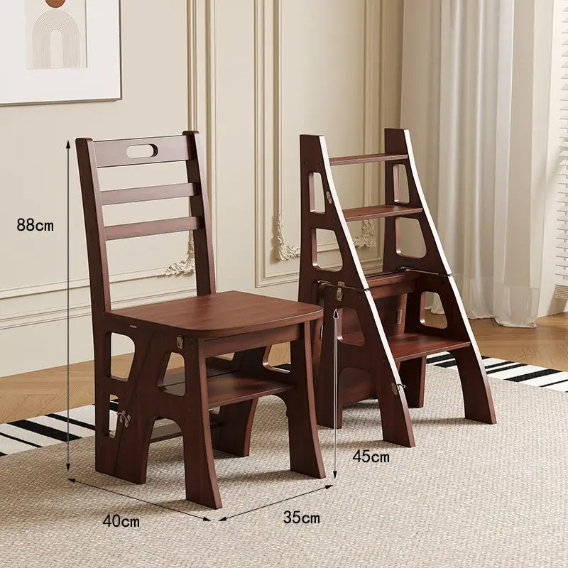 HYS Simple Thickened Ladder Stool Household Height Foldable Ladder Stool Dual-purpose Chair Hiking Multifunctional