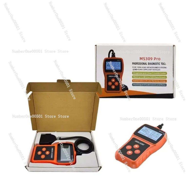 MS309 Pro OBD2 Scanner OBD Code Reader Auto Engine System Diagnostic Tools Battery Tester Clear Fault Codes YM519