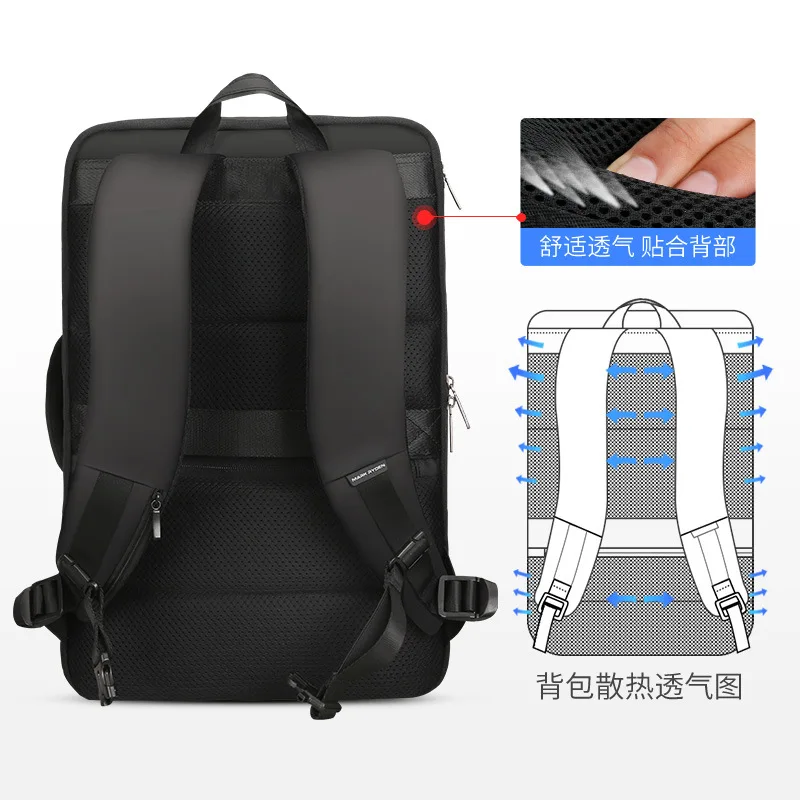 Mark Ryden 17 inch Laptop Men Backpack  USB Recharging Multi-layer Space Travel Male Bag Anti-thief Mochila