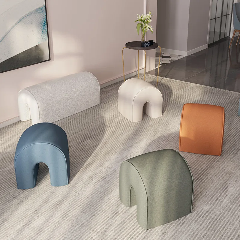 

Nordic home stool door shoe change light luxury living room sofa fashionable simple long sofa stool into the door low stool