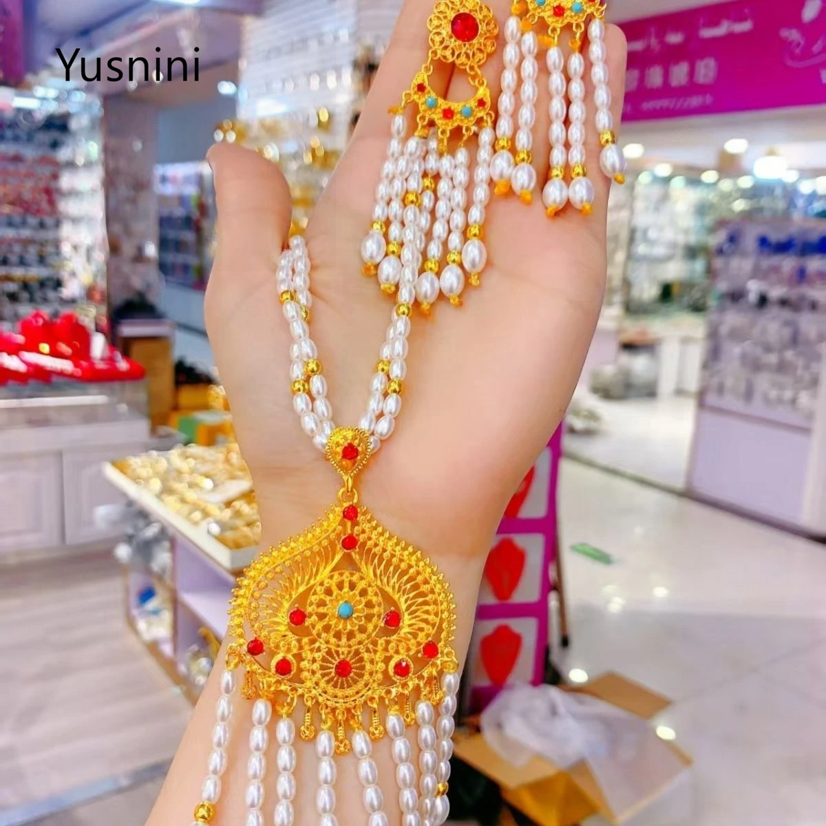 New Fashionable High end Dubai 24K Gold Plated Necklace Earrings Romantic Wedding Party Jewelry Set for Lovers 666