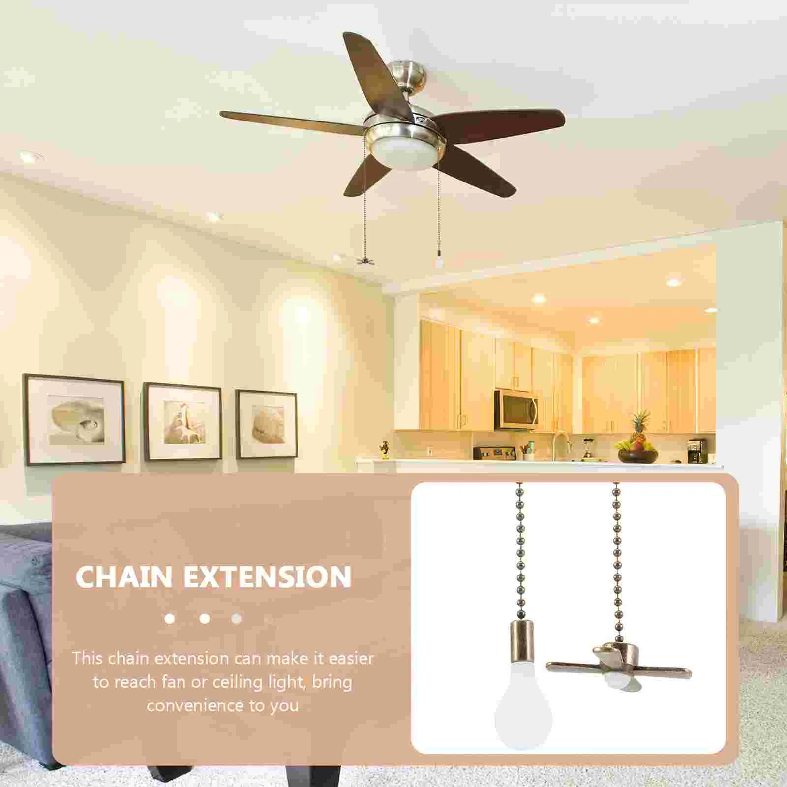 Ceiling Fan Pull Chain Extensions Fan Light Pendant Retro Decor Ceiling Pull Chain Charm Extension Metal HangingChain Pendants