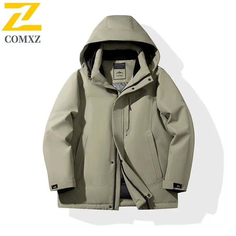 COMXZ Lightweight Padding Coat Solid Color Handsome Luxury Brand Work Quilted Jacket Travel Windproof Winter Jacket Men Clothing