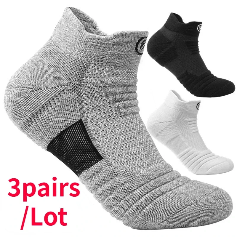 

3 Pairs/Lot Men's Sock Breathable Casual Running Cycling Sports Sock Elastic Basketball Tube Socks High Quality Ankle Socks