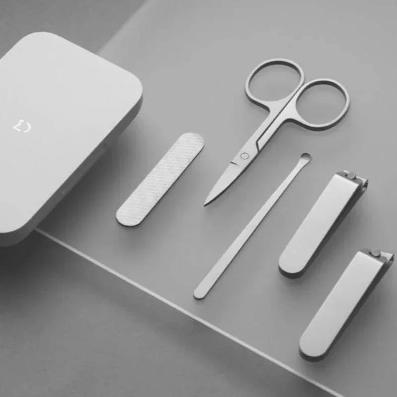 NEW MIJIA Nail Clipper Five-Piece Set with Flat and Slant-Edge Clippers Nail File Beauty Scissors and Ear Pick for Daily Care CN