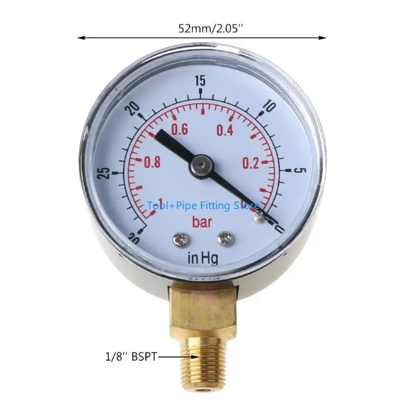 Mão pressão F92B 50mm 1/8 BSPT METURO PRESSÃO BRASS BRESS 1/8 BSPT MOLHE