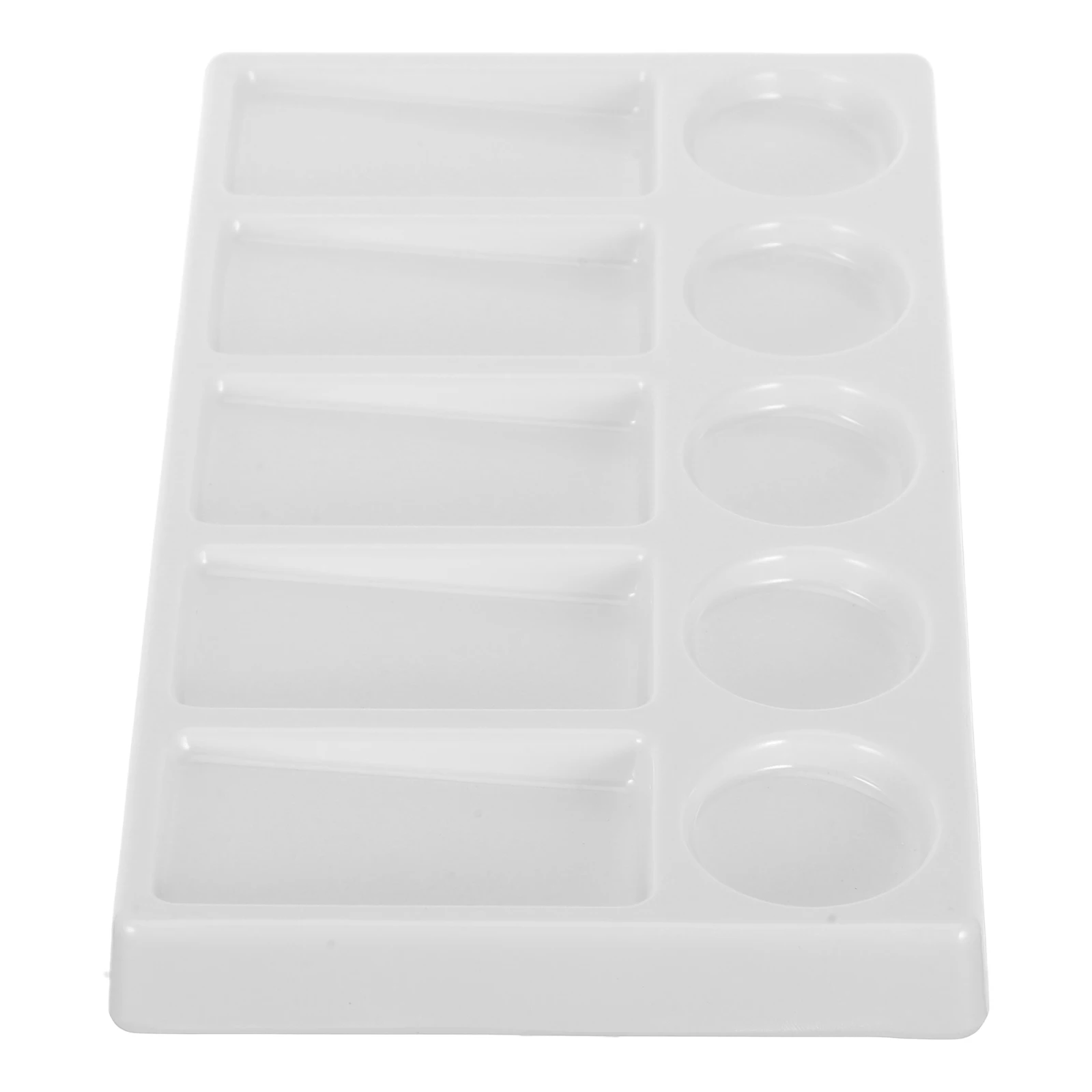 

Rectangular 10-Well Leak Proof Paint Palette White Watercolor Gouache Mixing Tray for Artists Sketching Painting