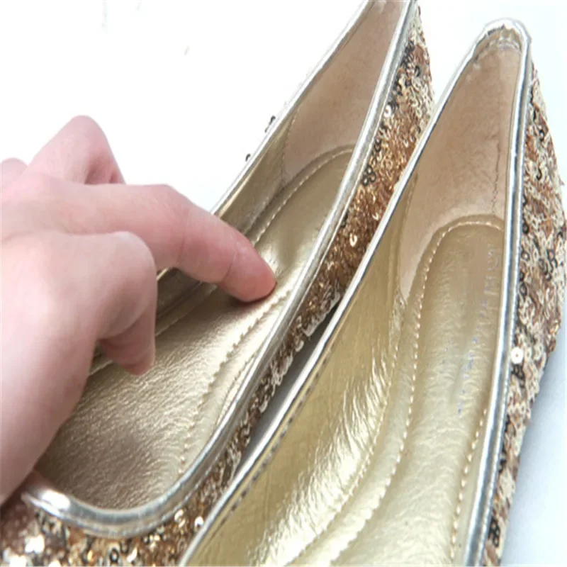 TIMETANGSequined bling golden flat shoes ballet Women loafers round toe party office lady slip on shoes party work drivingE634