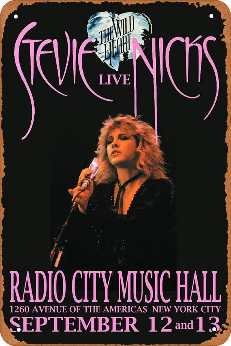 Stevie Nicks 1983 Konzert-Poster-Look, Metallschild für Café, Bar, Männerhöhle, Büro, Zuhause, Wanddekoration, Geschenk, Retro-Blechschild