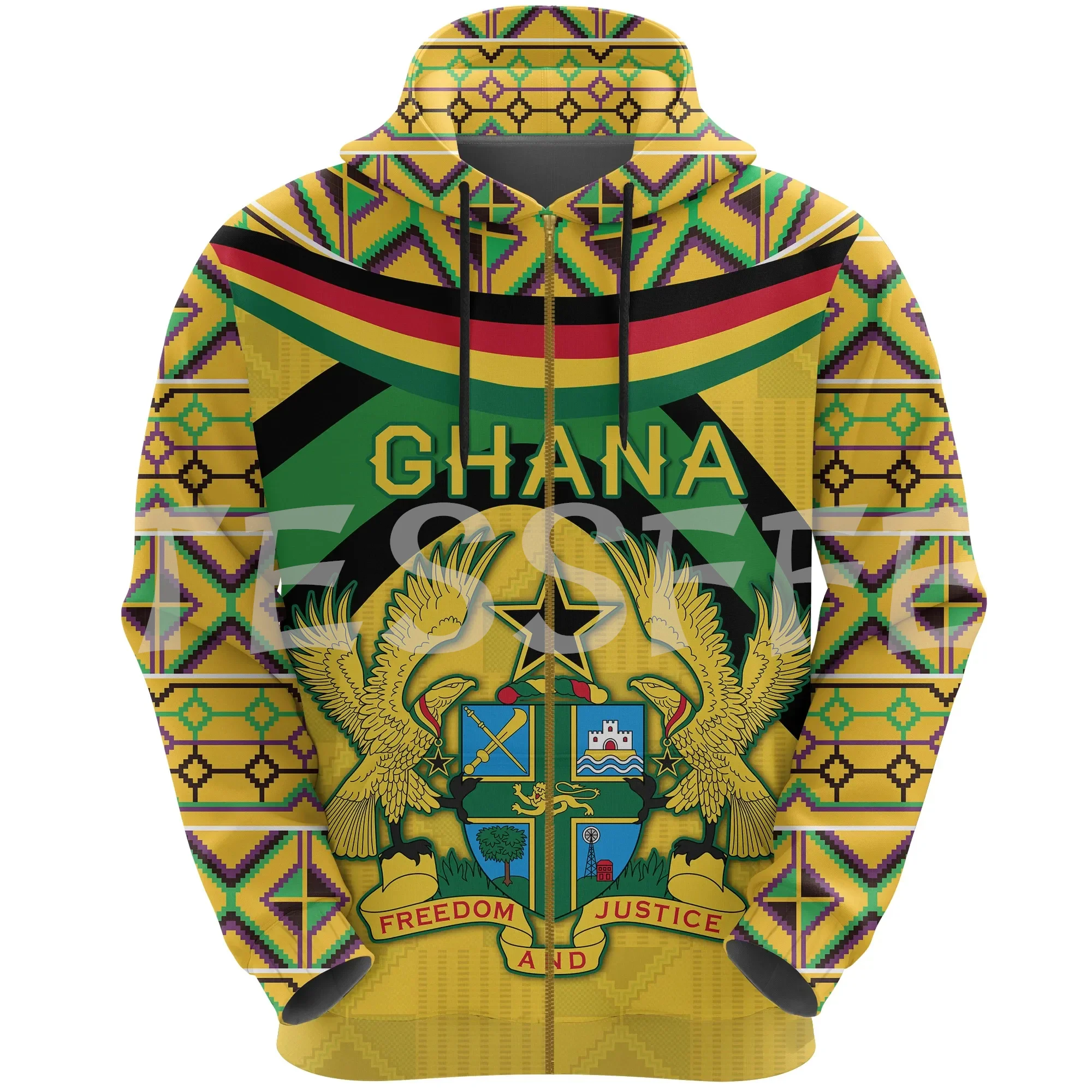 NewFashion Africa Country Kente Ghana Tattoo Retro Culture Vintage Tracksuit 3DPrint Harajuku Casual Pullover Jacket Hoodies X12