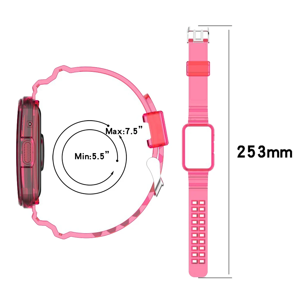 Watchband For Huawei Watch Fit New Waterproof transparent Strap Wristband With Case Bracelet For Huawei Fit 2 Accessories