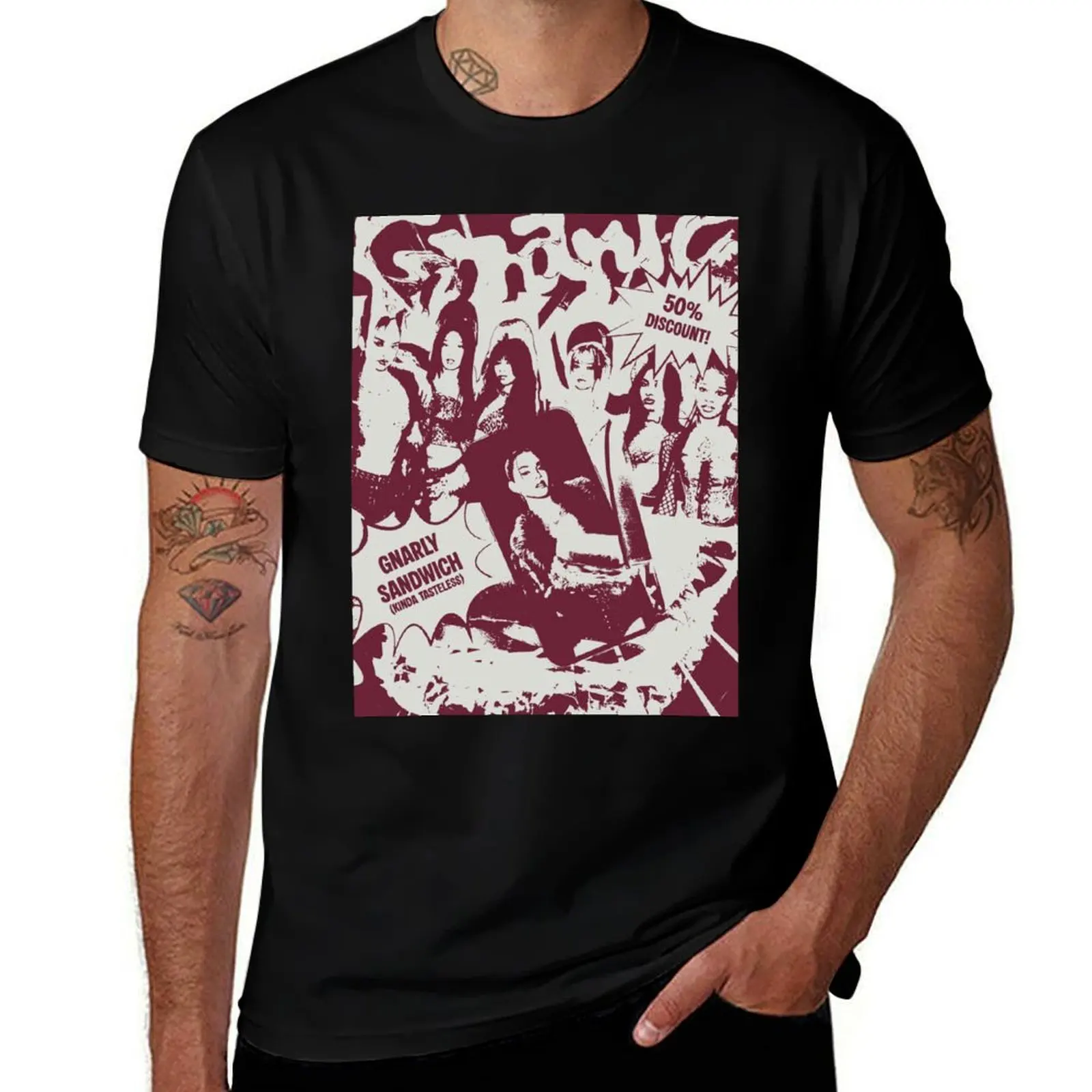 

GNARLY KATSEYE RED COMIC T-Shirt gifts for boyfriend vintage graphic tee valentines clothes anime shirts men