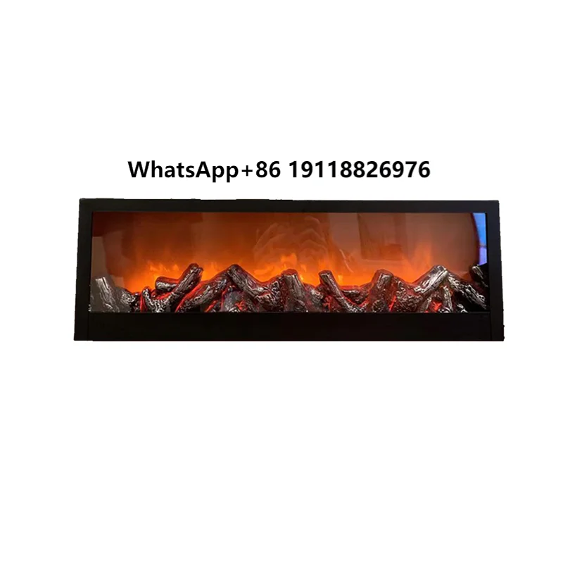

Modern Electric Fireplace LED Flame Heater 1500W Remote Control Steel Material for Hotel Use English Operating