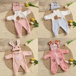 Baby Reborn Dolls Clothes Cute Animal Pink Outfits for 17.7inch 45cm Baby Doll Fashion Rompers Doll Clothes Accessories