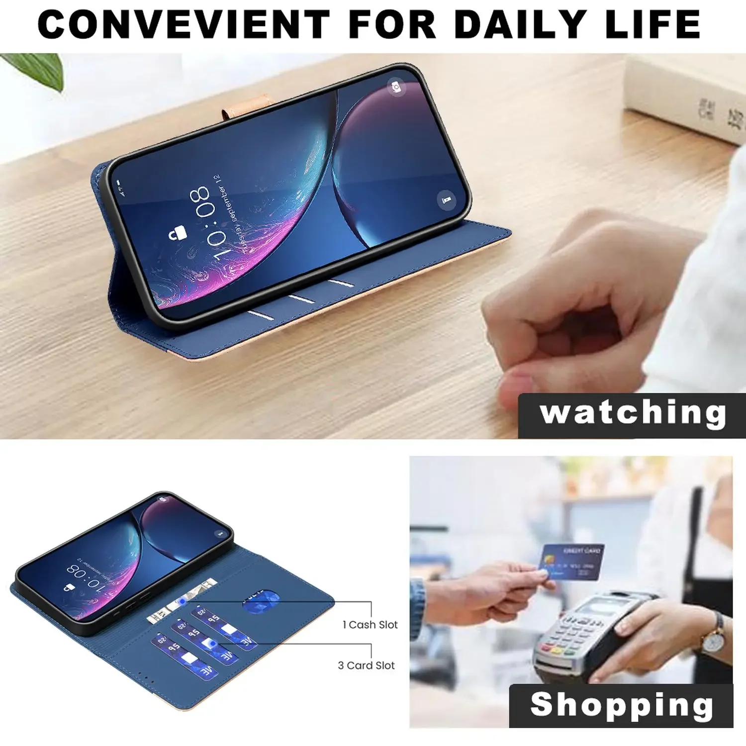 حافظة جلدية للأعمال لهاتف OPPO Reno 13F 11F 7Z 5F 5Z 5G حافظة بطاقات محفظة قلابة