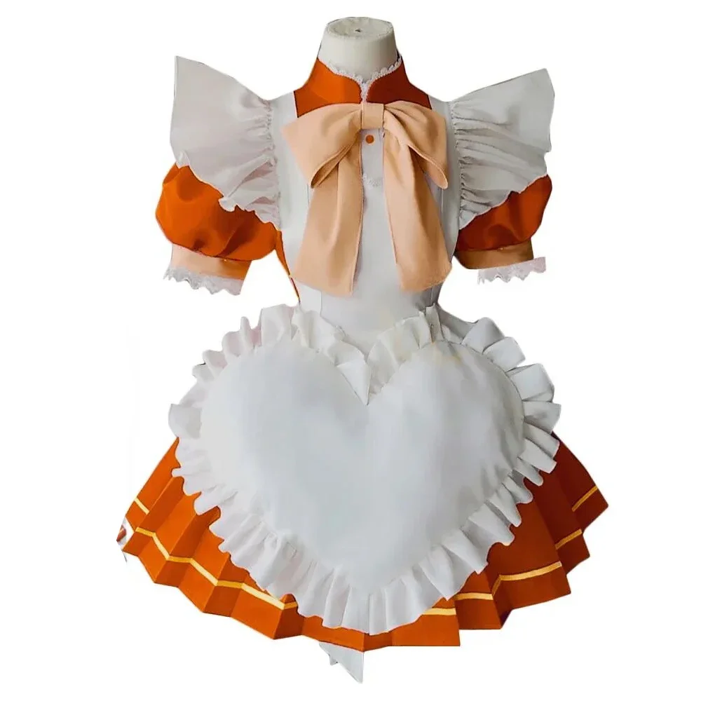 

Anime Tokyo Mew Mew Fuon Purin Cosplay Costume Cute Orange Maid Dress Activity Party Role Play Clothing Custom-Make