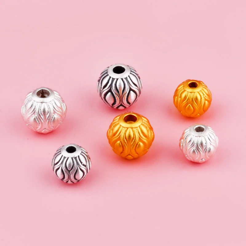Full silver 999 transshipment beads 3D sterling silver Wenplay DIY beading handmade rope accessories