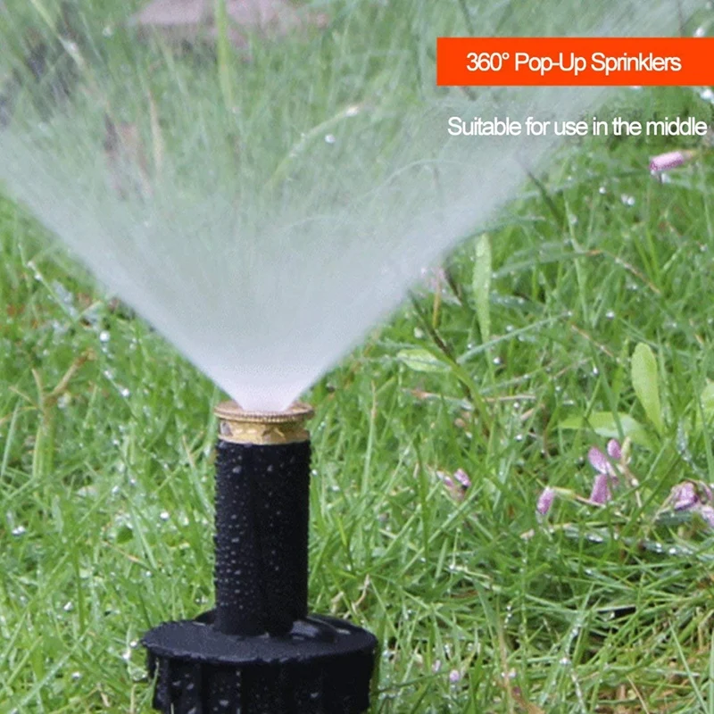 4 Inch Sprinklers With Brass Nozzle, Irrigation Sprinkler For Lawn, Yard, Garden, Planter Beds - 5 Pack(4Pcs 360 Degrees Sprinkl