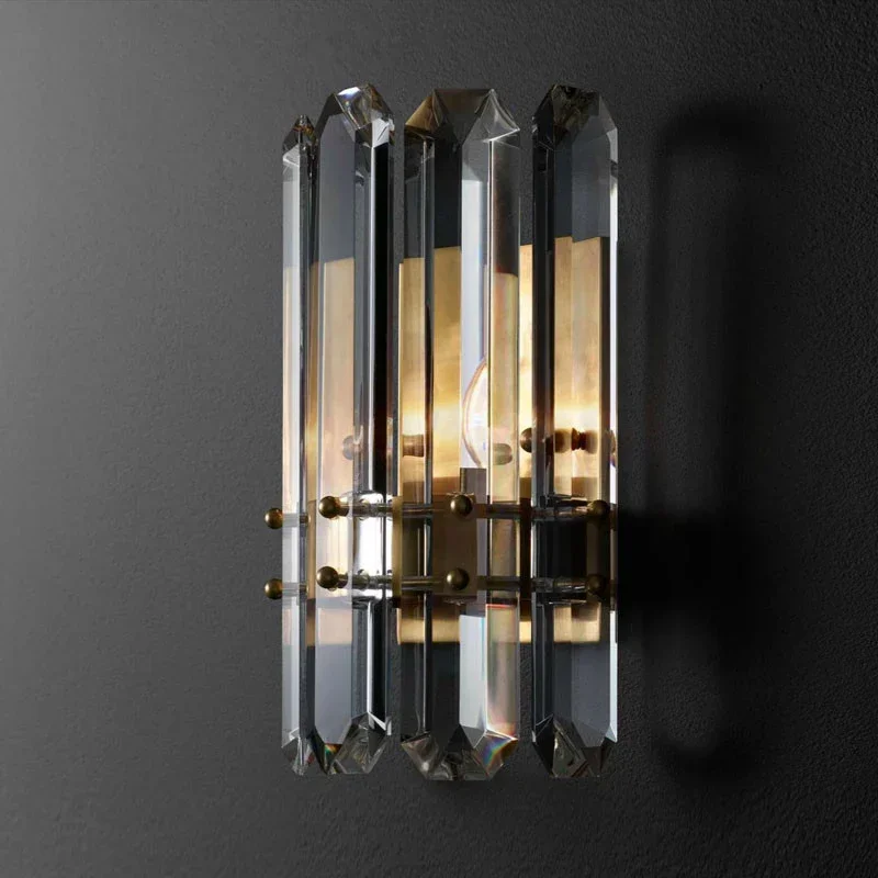 Modern Mini Crystal Wall Lamp LED Clear Prism Cristal Sconce Lighting Fixture Indoor Corridor Wall Sconce Home for Bedroom Foyer