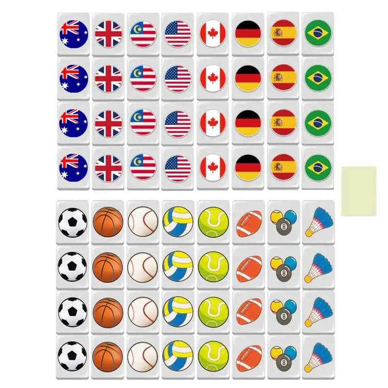 

Flag Pattern Game Tiles Board Game With Unique Pattern Tiles Family Party Games Mahjong Tiles Set For Spring Picnic