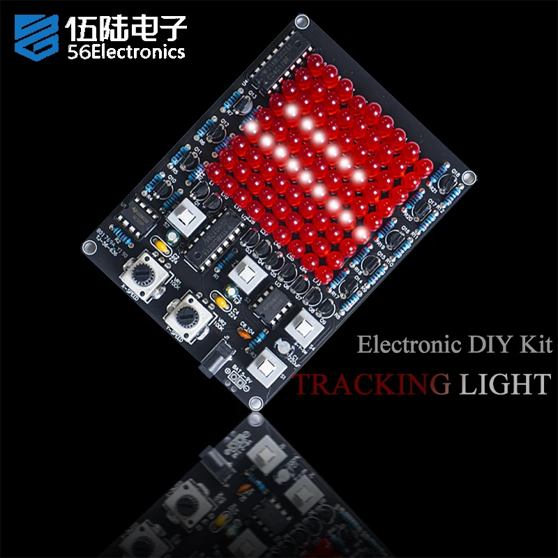 DIY Kit Electronic LED Tracing Light Kit Self Assembly Parts Build Kit Components Parts for Traning and Teaching