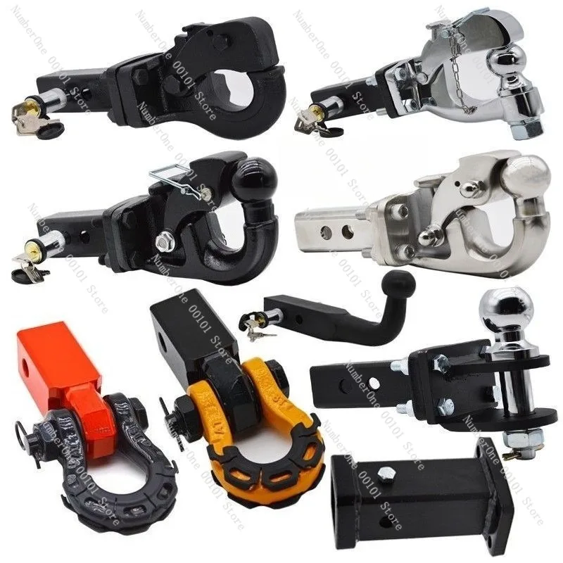 Heavy Duty Square Receiver Hitch Base Tow Hook Off Road Recovery Towing Arm Extended Reach Trailer Hitch Mount Shackle Rescue