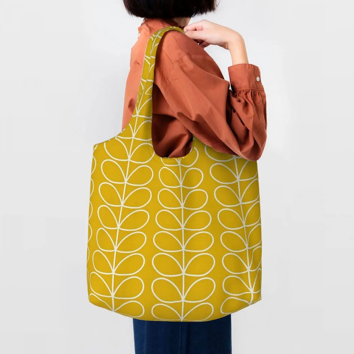 Custom Multistem Orla Kiely Shopping Bag Women Shoulder Canvas Tote Bag Portable Scandinavian Flower Groceries Shopper Bags