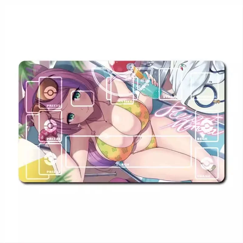 Pokemon Ptcg Playmat Iono Cynthia Sonia Miriam Self Made Single Table Mat Battle Pad Classics Anime Collection Cards Toy Gift