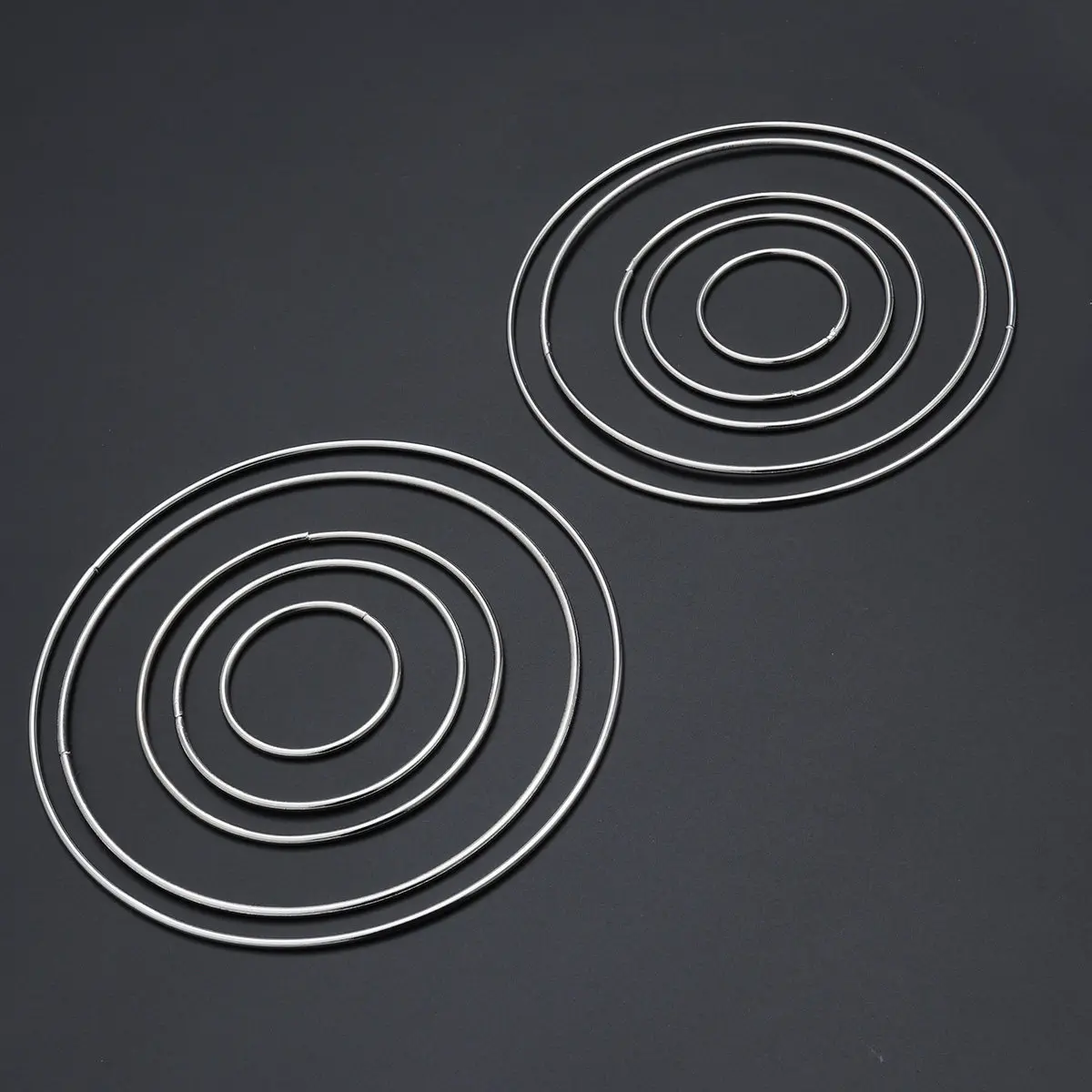 10Pcs Dreamcatcher Metal Rings Multi-Size Welded Design DIY Handmade Round Silver Ring for Mandalas Wicker Crafts Accessories