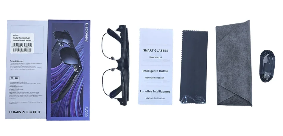 NEW Blackview BV200 Shooting Smart glasses 8MP 4K HD camera Bluetooth Call Voice Assistant AI Translation Glasses Free shipping