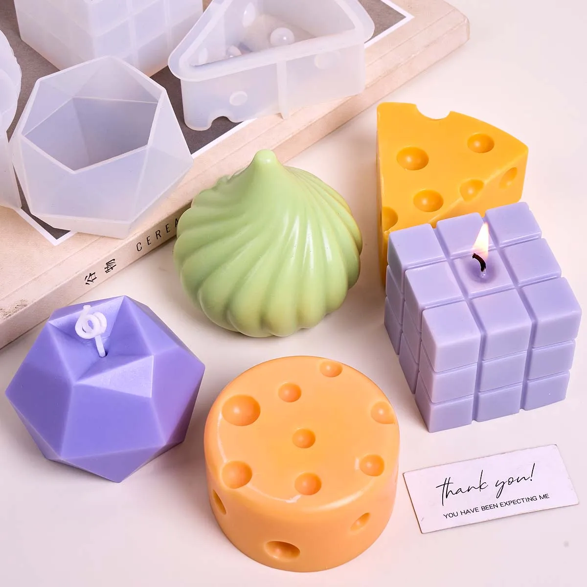3D Cubic Bubble Ball Candle Silicone Mold DIY Handmade Square Onion Head Cheese Aromath Plaster Resin Craft Molds Home Decor