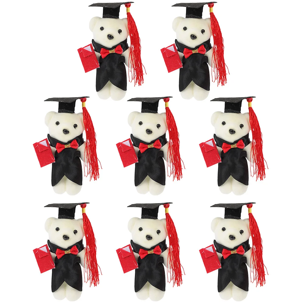 

8 Pcs Plush Toys Graduation Gift Bouquet DIY Supplies Bear Various Dolls Decorations for Adornments