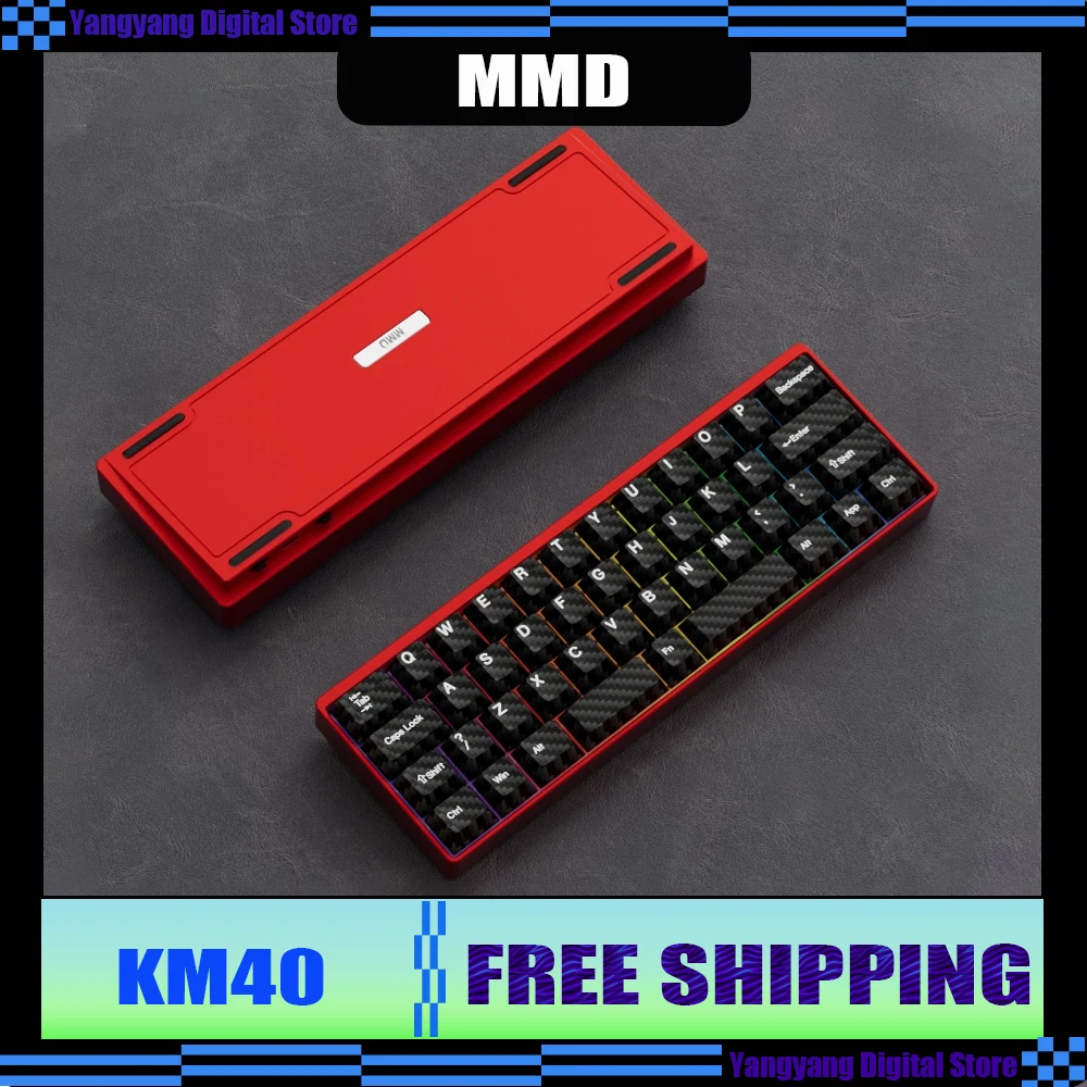 

MMD KM40 Mechanical Keyboard Wireless Bluetooth Aluminum CNC RGB Hot-swap O-ring Esports Gaming Keyboard QMK/VIA Pc Computer