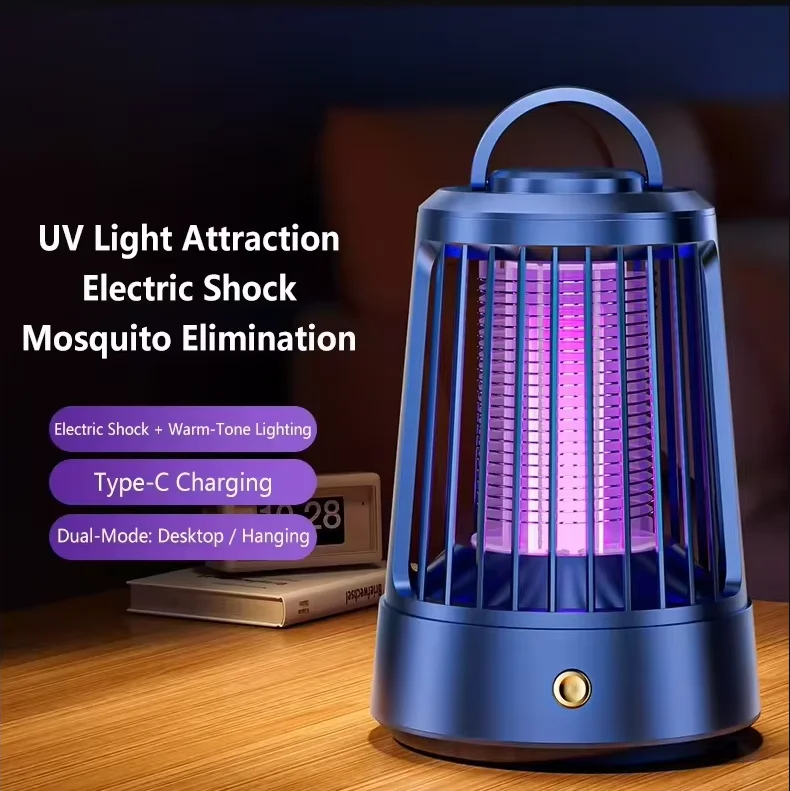 Lenovo elektrische Mückenvernichtungslampe, wiederaufladbarer USB-Insektenvernichter, 4500 V, elektrischer Schlag, für drinnen und draußen, Haus, Garten, Camping
