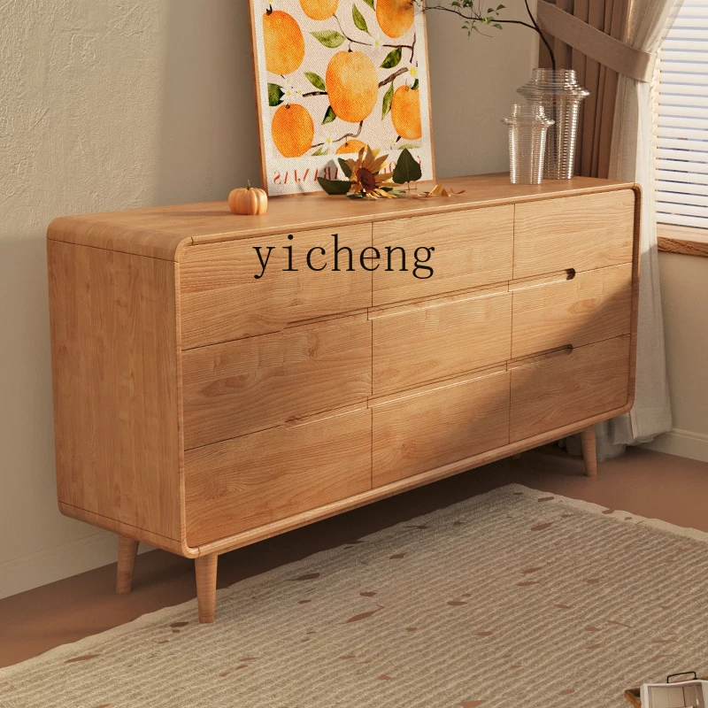

LX Nine-Drawer Cabinet Solid Wood Frame Living Room Storage Cabinet Bedroom