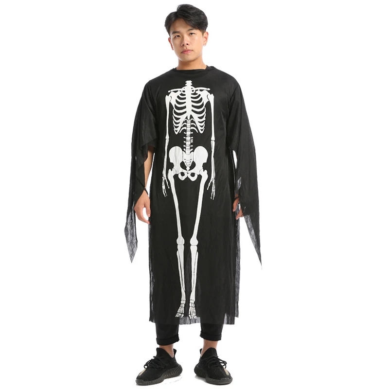 Halloween straszny szkielet duch przebranie na karnawał maski rękawiczki kostium kostium Masquerade karnawał Horror ubrania dla dorosłych dzieci