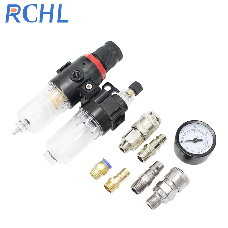 RCHL AFC-2000  Pneumatic Filter Air G1/4 Air Compressor Oil and Water Separator Air Filter AFC-2000 Gauge