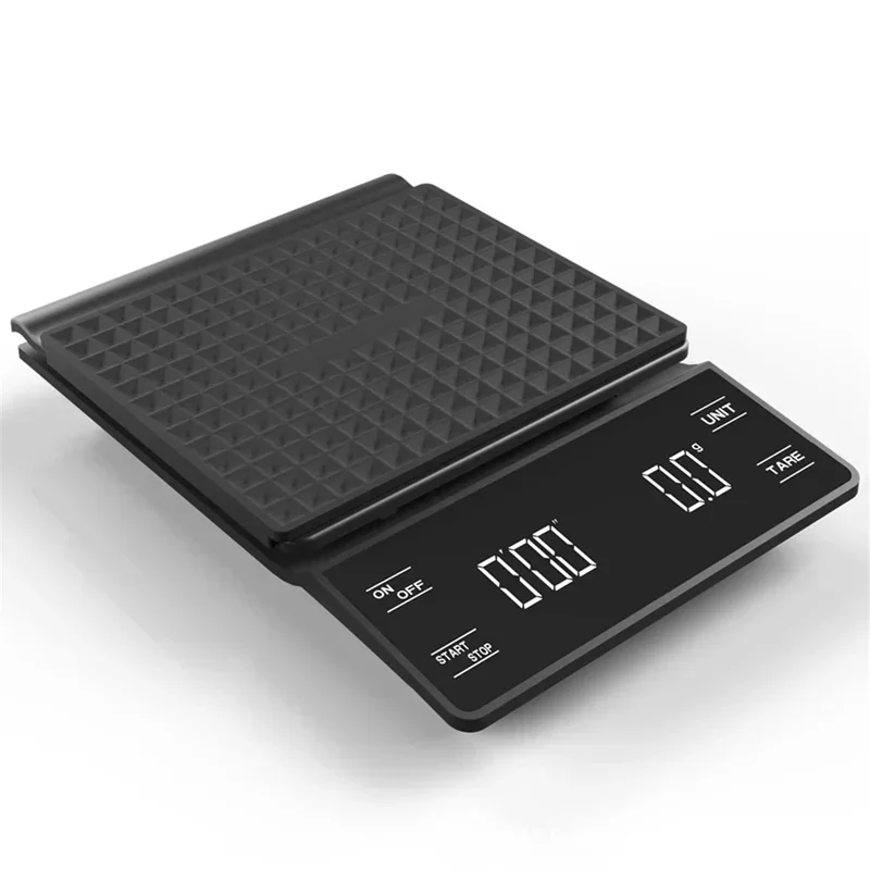 Pour Over Drip Espresso Coffee Scale, 3kg/0.1g Multifunction Digital LCD Weighing Scale with Timer for Kitchen Brewing Use