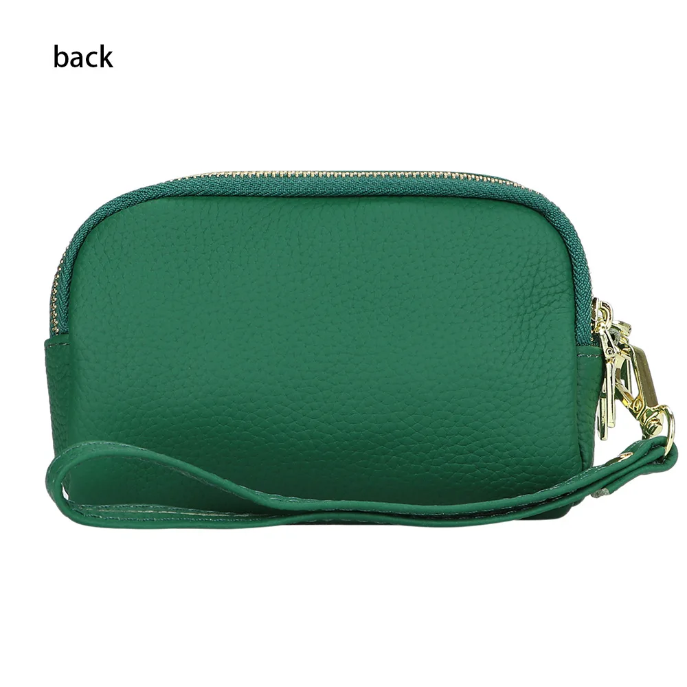 Royal Bagger Genuine Leather Coin Purse, Multi-layer Zipper Card Holder with Wristbands, Perfect Clutch for Daily Use 1609