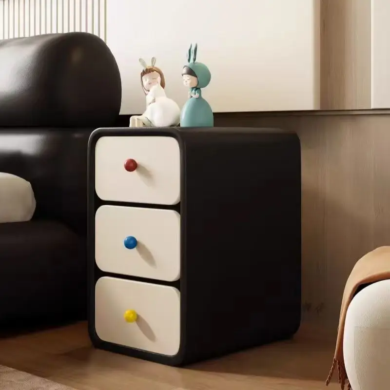 

Dopamine Narrow Cabinet Modern Narrow Furniture with Color Ball Pulls, Small Storage Cabinet Living Room Bedroom Organizer